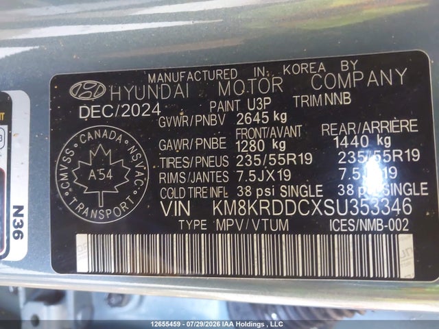 Aukcja sprzedaży 2025 Hyundai Ioniq 5 Preferred, vin: KM8KRDDCXSU353346, numer aukcji: 12655459