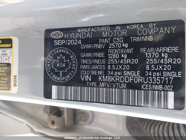 Aukcja sprzedaży 2024 Hyundai Ioniq 5 Limited/disney 100 Platinum Edition, vin: KM8KRDDF0RU335717, numer aukcji: 12655473