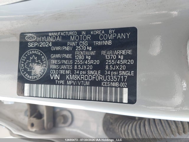Aukcja sprzedaży 2024 Hyundai Ioniq 5 Limited/disney 100 Platinum Edition, vin: KM8KRDDF0RU335717, numer aukcji: 12655473