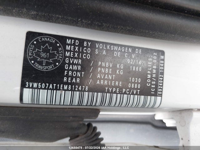 3VW507AT1EM812478 Volkswagen The Beetle 1.8 Tsi Comfortline/1.8 Tsi Highline