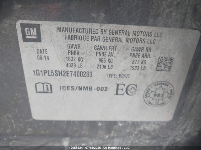 1G1PL5SH2E7400283 Chevrolet Cruze 2ls