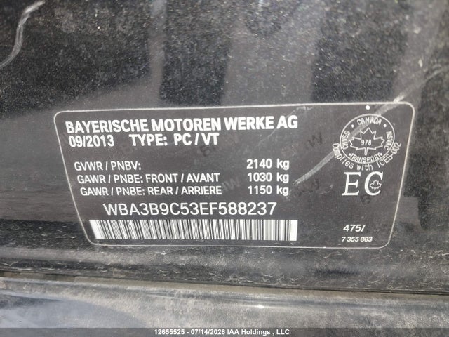 BMW 335i Xdrive 2014 WBA3B9C53EF588237 Image 9