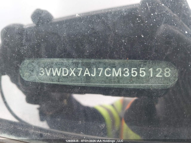 12655535 :رقم المزاد ، 3VWDX7AJ7CM355128 vin ، 2012 Volkswagen Jetta Se مزاد بيع