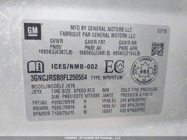 Chevrolet TRAX 1LT 2015 3GNCJRSB8FL256564 Image 19