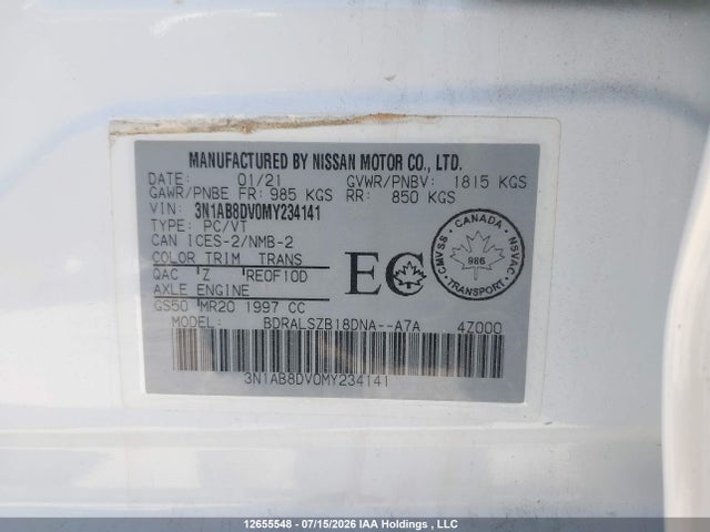 Nissan SENTRA SR 2021 3N1AB8DV0MY234141 Image 18