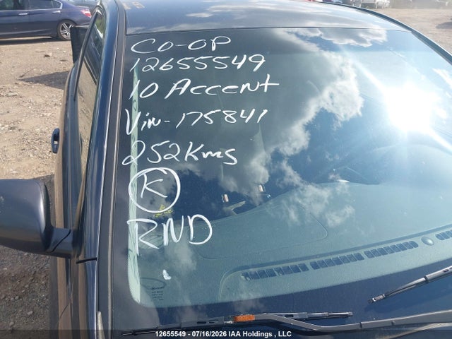 2010 Hyundai Accent Gl მანქანა იყიდება აუქციონზე, vin: KMHCN3BC1AU175841, აუქციონის ნომერი: 12655549