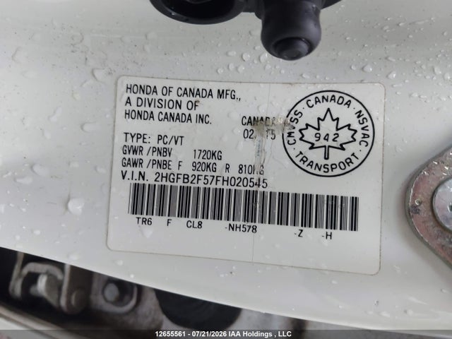 Honda Civic Ex 4dr 2015 2HGFB2F57FH020545 Image 9