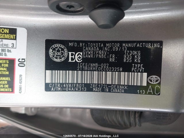 Toyota COROLLA LE 2014 2T1BURHE0EC023258 Image 19