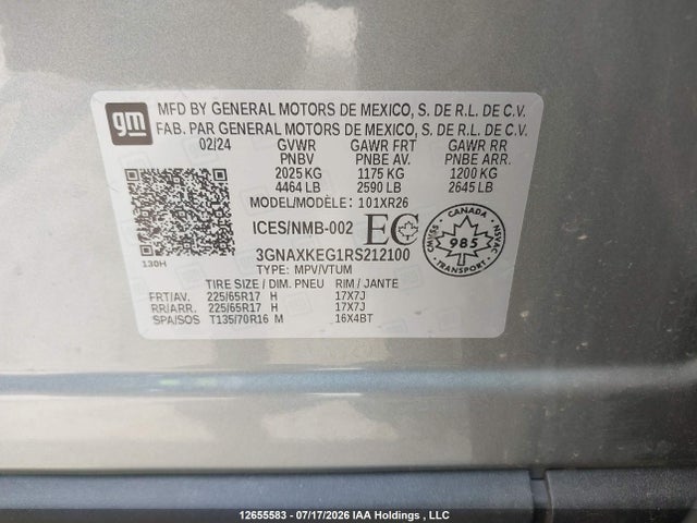 Chevrolet Equinox 2024 3GNAXKEG1RS212100 Image 9