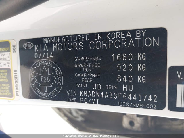 Aukcja sprzedaży 2015 Kia Rio Ex/ex+/lx/lx+/sx, vin: KNADN4A33F6441742, numer aukcji: 12655590