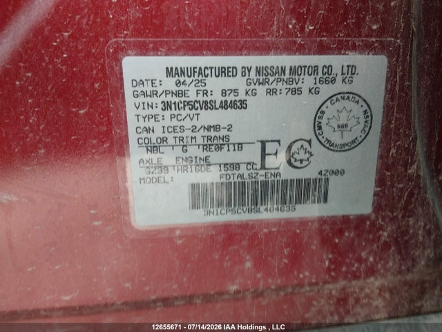 Nissan Kicks Play Sv 2025 3N1CP5CV8SL484635 Image 18