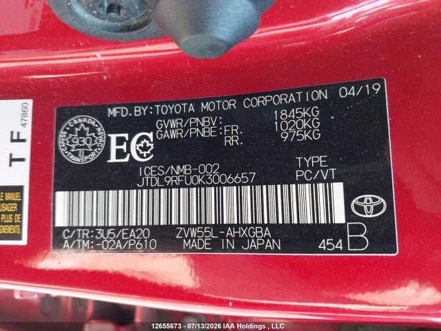 JTDL9RFU0K3006657 Toyota Prius Technology