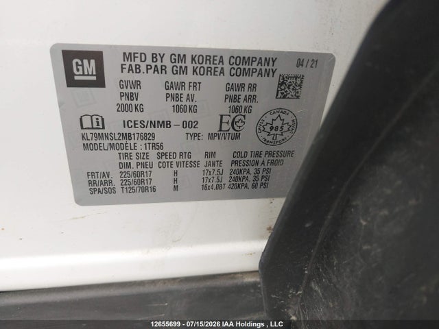 Chevrolet Trailblazer Ls 2021 KL79MNSL2MB176829 Image 9