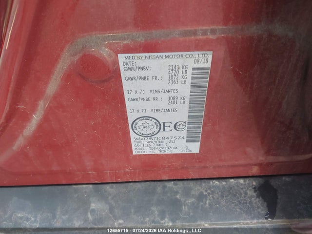 5N1AT2MV7JC847574 Nissan Rogue Midnight Edition/s/sl/sl W/propilot Assist/sv