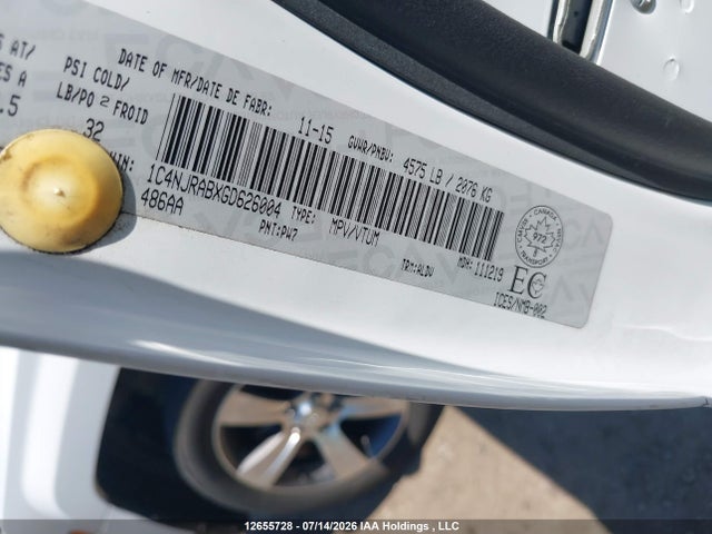 Продажа на аукционе авто 2016 Jeep Patriot Sport/north, vin: 1C4NJRABXGD626004, номер лота: 12655728