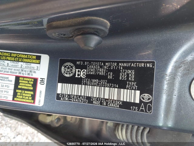 Toyota Corolla 2014 2T1BURHE2EC097314 Image 9