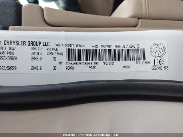 1C4RJFBG7EC320553 Jeep Grand Cherokee Limited