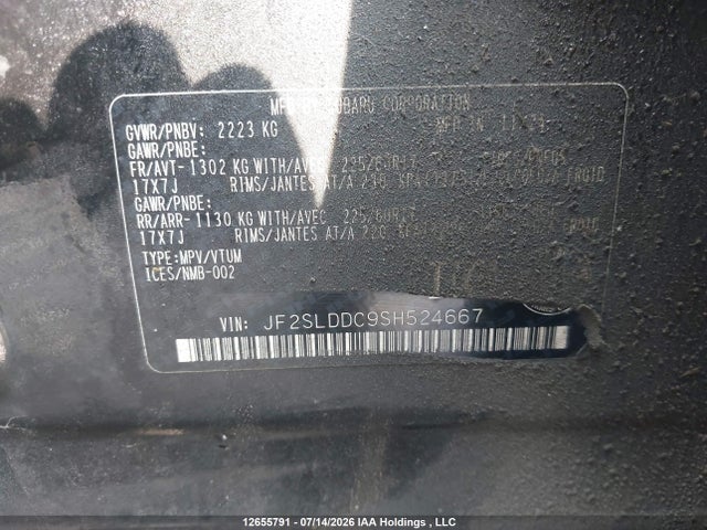 Продажа на аукционе авто 2025 Subaru Forester Touring, vin: JF2SLDDC9SH524667, номер лота: 12655791