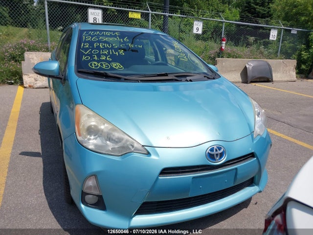 2012 Toyota Prius C Technology მანქანა იყიდება აუქციონზე, vin: JTDKDTB37C1012148, აუქციონის ნომერი: 12650046