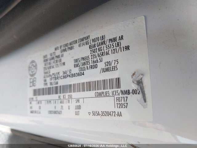 Ford Transit T-250 2023 1FTBR1C86PKB83604 Image 9