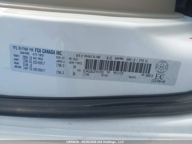 Dodge Grand Caravan Se/sxt 2015 2C4RDGBG3FR747931 Image 9