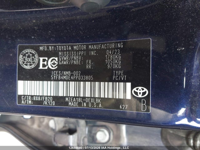 Toyota COROLLA LE 2023 5YFB4MDE4PP033805 Image 9