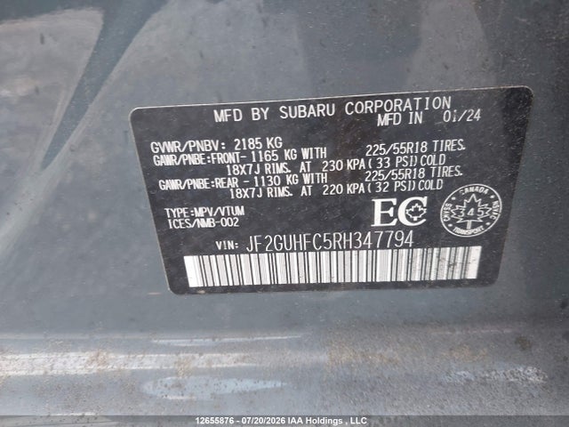 JF2GUHFC5RH347794 Subaru Crosstrek Onyx