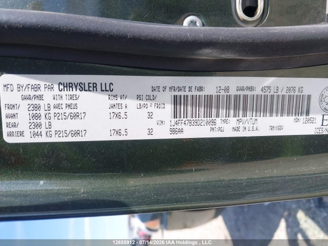 Aukcja sprzedaży 2009 Jeep Compass Sport/north, vin: 1J4FF47B39D210096, numer aukcji: 12655912