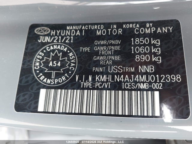 KMHLN4AJ4MU012398 Hyundai Elantra Hybrid Ultimate