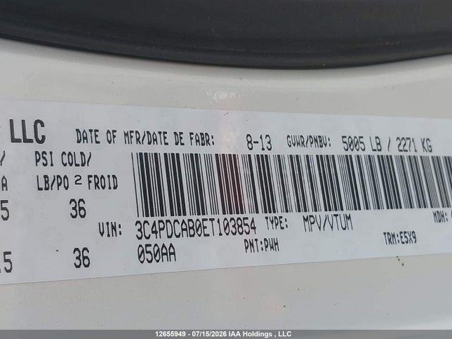 Dodge Journey 2014 3C4PDCAB0ET103854 Image 9