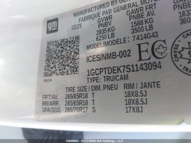 1GCPTDEK7S1143094 Chevrolet Colorado Z71