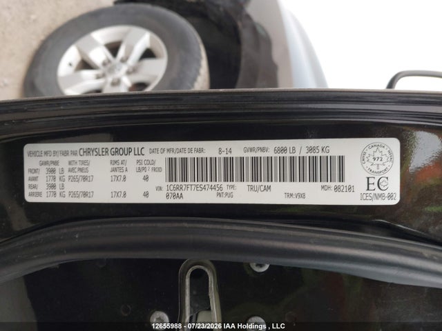 12655988 :رقم المزاد ، 1C6RR7FT7ES474456 vin ، 2014 Ram 1500 St مزاد بيع