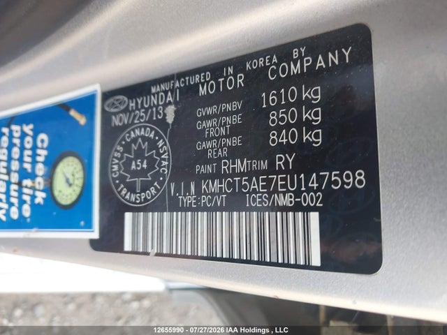 Hyundai ACCENT GL 2014 KMHCT5AE7EU147598 Image 9