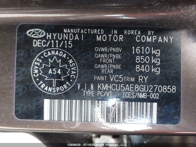 Продаж на аукціоні авто 2016 Hyundai Accent Sport, vin: KMHCU5AE8GU270858, номер лоту: 12656028