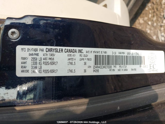 2010 Dodge Grand Caravan Se მანქანა იყიდება აუქციონზე, vin: 2D4RN4DE3AR276589, აუქციონის ნომერი: 12656037