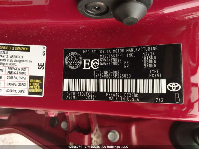 Toyota Corolla Se/xse 2025 5YFB4MBE1SP225033 Image 9
