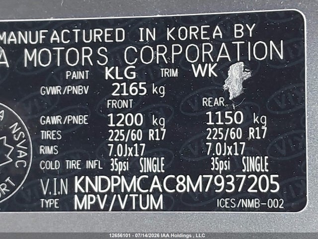 Продаж на аукціоні авто 2021 Kia Sportage Lx, vin: KNDPMCAC8M7937205, номер лоту: 12656101