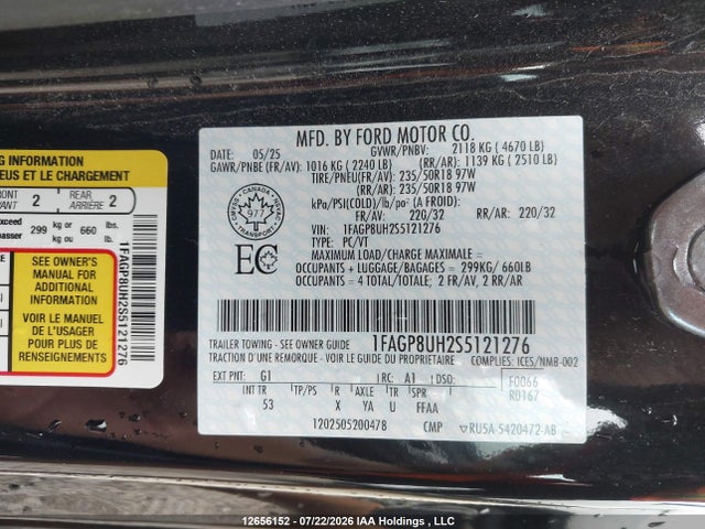 Ford Mustang 2025 1FAGP8UH2S5121276 Image 9