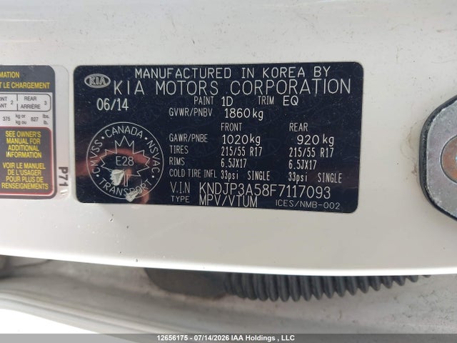 KIA Soul Ex/ex+/ex+ Eco 2015 KNDJP3A58F7117093 Image 9