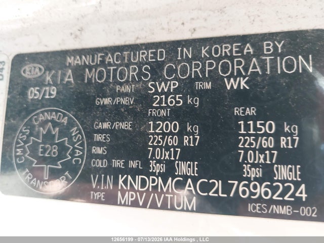 Продажа на аукционе авто 2020 Kia Sportage Lx, vin: KNDPMCAC2L7696224, номер лота: 12656199