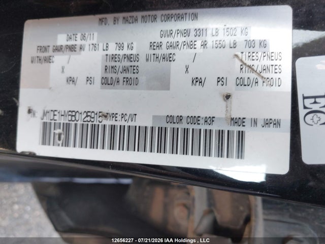 Aukcja sprzedaży 2011 Mazda Mazda2 Gs/gx, vin: JM1DE1HY6B0125915, numer aukcji: 12656227