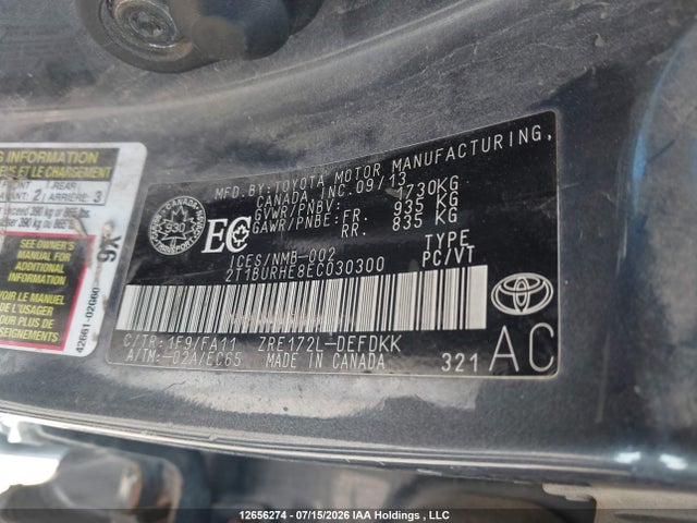 Toyota COROLLA CE 2014 2T1BURHE8EC030300 Image 9