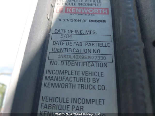 Продаж на аукціоні авто 2005 Kenworth Construction T800, vin: 1NKDL40X95J977330, номер лоту: 12656317