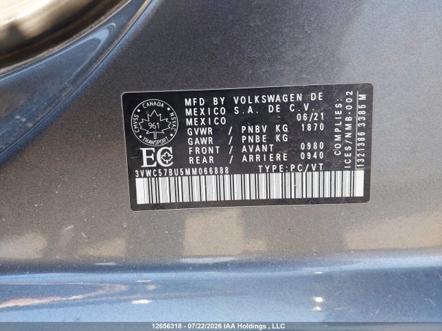 3VWC57BU5MM066888 Volkswagen Jetta S/se/r-line
