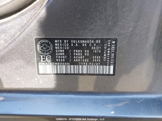 3VWC57BU5MM066888 Volkswagen Jetta S/se/r-line