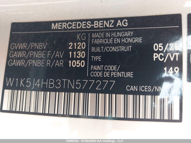 W1K5J4HB3TN577277 Mercedes-Benz CLA 250 4MATIC