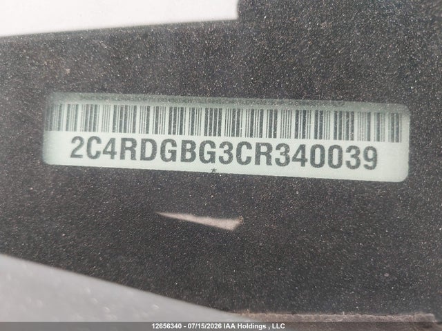 2012 Dodge Grand Caravan Se მანქანა იყიდება აუქციონზე, vin: 2C4RDGBG3CR340039, აუქციონის ნომერი: 12656340