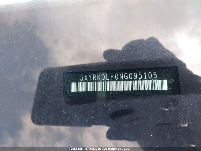 12656385 :رقم المزاد ، 5XYRKDLF0NG095105 vin ، 2022 Kia Sorento 2.5t Sx W/black Leather/2.5t Sx W/burgundy Leather مزاد بيع
