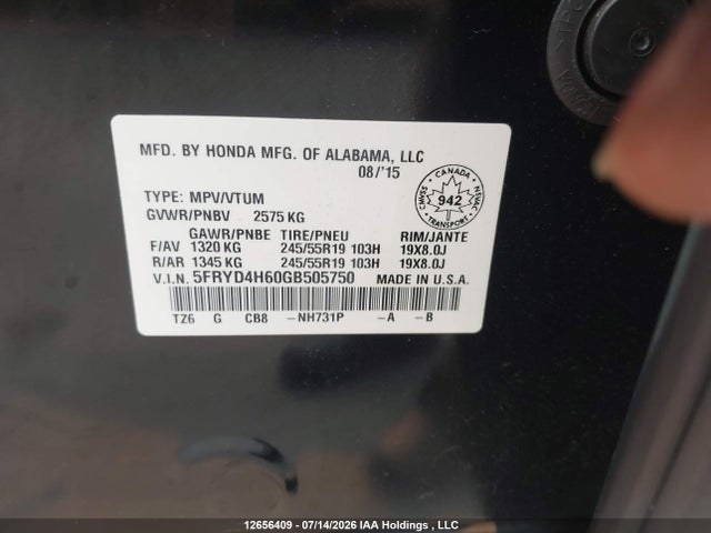 Acura Mdx Technology 2016 5FRYD4H60GB505750 Image 9