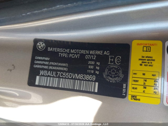 Продажа на аукционе авто 2013 Bmw 128i, vin: WBAUL7C55DVM83869, номер лота: 12656410